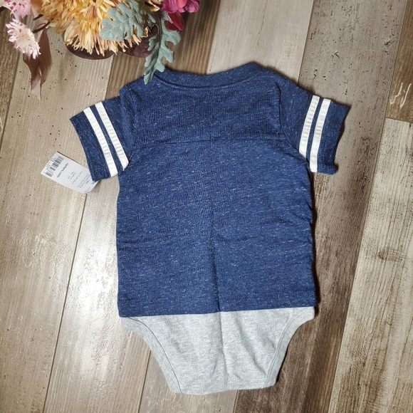 NWT Carter's Navy Blue Sports Shirt Size 12m Baby Toddler Onesie Bodysuit - Picture 4 of 9
